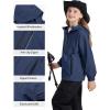 imageRolanko Girls Waterproof Hooded Jacket Lightweight Raincoats for Kids Boys Windbreaker Outdoor Rain JacketNavy