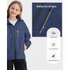 imageRolanko Girls Waterproof Hooded Jacket Lightweight Raincoats for Kids Boys Windbreaker Outdoor Rain JacketNavy