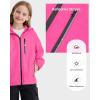 imageRolanko Girls Waterproof Hooded Jacket Lightweight Raincoats for Kids Boys Windbreaker Outdoor Rain JacketRose