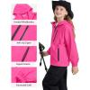 imageRolanko Girls Waterproof Hooded Jacket Lightweight Raincoats for Kids Boys Windbreaker Outdoor Rain JacketRose