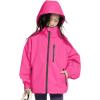 imageRolanko Girls Waterproof Hooded Jacket Lightweight Raincoats for Kids Boys Windbreaker Outdoor Rain JacketRose