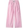 imageRolanko Girls Wide Leg Pants Flowy Loose Fit Palazzo Pants for Girls Kids Linen Trousers Casual Beach 614YPinkplaid