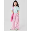 imageRolanko Girls Wide Leg Pants Flowy Loose Fit Palazzo Pants for Girls Kids Linen Trousers Casual Beach 614YPinkplaid