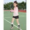 imageRolanko Girls 2 in 1 Athletic Shorts Quick Dry Running Cheer Track Sports Summer Shorts with PocketsBlack