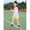 imageRolanko Girls 2 in 1 Athletic Shorts Quick Dry Running Cheer Track Sports Summer Shorts with PocketsGreen