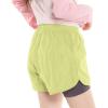 imageRolanko Girls 2 in 1 Athletic Shorts Quick Dry Running Cheer Track Sports Summer Shorts with PocketsGreen