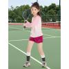 imageRolanko Girls 2 in 1 Athletic Shorts Quick Dry Running Cheer Track Sports Summer Shorts with PocketsRose