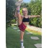 imageRolanko Girls 2 in 1 Athletic Shorts Quick Dry Running Cheer Track Sports Summer Shorts with PocketsRose