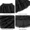 imageRolanko Girls Boho Lace Skorts Flowy Ruffle Tiered Crochet Mini Skirts with Builtin ShortsBlack