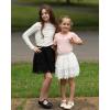 imageRolanko Girls Boho Lace Skorts Flowy Ruffle Tiered Crochet Mini Skirts with Builtin ShortsBlack