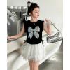 imageRolanko Girls Boho Lace Skorts Flowy Ruffle Tiered Crochet Mini Skirts with Builtin ShortsTutu White