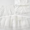 imageRolanko Girls Boho Lace Skorts Flowy Ruffle Tiered Crochet Mini Skirts with Builtin ShortsTutu White