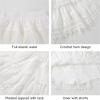 imageRolanko Girls Boho Lace Skorts Flowy Ruffle Tiered Crochet Mini Skirts with Builtin ShortsWhite