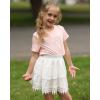 imageRolanko Girls Boho Lace Skorts Flowy Ruffle Tiered Crochet Mini Skirts with Builtin ShortsWhite