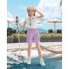 imageRolanko Girls Cargo Shorts Lightweight Parachute Short Pants with Pockets Summer Cargo Shorts for Kids Casual Hiking SportsPurplepink