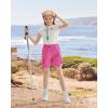 imageRolanko Girls Cargo Shorts Lightweight Parachute Short Pants with Pockets Summer Cargo Shorts for Kids Casual Hiking SportsRose