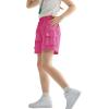 imageRolanko Girls Cargo Shorts Lightweight Parachute Short Pants with Pockets Summer Cargo Shorts for Kids Casual Hiking SportsRose