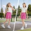 imageRolanko Girls Cargo Shorts Lightweight Parachute Short Pants with Pockets Summer Cargo Shorts for Kids Casual Hiking SportsRose