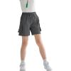 imageRolanko Girls Cargo Shorts Lightweight Parachute Short Pants with Pockets Summer Cargo Shorts for Kids Casual Hiking SportsRustgrey