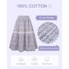 imageRolanko Girls Floral Print Long Skirts ALine High Waist Tiered Boho Maxi Skirt with Lace TrimPinkpurple