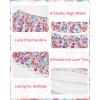 imageRolanko Girls Floral Print Long Skirts ALine High Waist Tiered Boho Maxi Skirt with Lace TrimRed