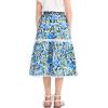 imageRolanko Girls Floral Print Long Skirts ALine High Waist Tiered Boho Maxi Skirt with Lace TrimRoyalblue