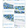 imageRolanko Girls Floral Print Long Skirts ALine High Waist Tiered Boho Maxi Skirt with Lace TrimRoyalblue