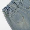 imageRolanko Girls Jean Shorts Wide Leg Baggy Denim Shorts Elastic Waist Kids Shorty Summer Short with Pocket 614 Years3dbutterfly