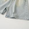 imageRolanko Girls Jean Shorts Wide Leg Baggy Denim Shorts Elastic Waist Kids Shorty Summer Short with Pocket 614 YearsEmbroideryfloral