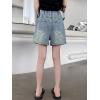 imageRolanko Girls Jean Shorts Wide Leg Baggy Denim Shorts Elastic Waist Kids Shorty Summer Short with Pocket 614 YearsEmbroideryheart