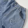imageRolanko Girls Jean Shorts Wide Leg Baggy Denim Shorts Elastic Waist Kids Shorty Summer Short with Pocket 614 YearsHairyheart