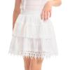 imageRolanko Girls Boho Lace Skorts Flowy Ruffle Tiered Crochet Mini Skirts with Builtin ShortsWhite