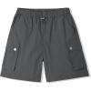 imageRolanko Girls Cargo Shorts Lightweight Parachute Short Pants with Pockets Summer Cargo Shorts for Kids Casual Hiking SportsRustgrey