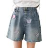 imageRolanko Girls Jean Shorts Wide Leg Baggy Denim Shorts Elastic Waist Kids Shorty Summer Short with Pocket 614 Years3dbutterfly
