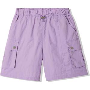 imageRolanko Girls Cargo Shorts Lightweight Parachute Short Pants with Pockets Summer Cargo Shorts for Kids Casual Hiking SportsPurplepink