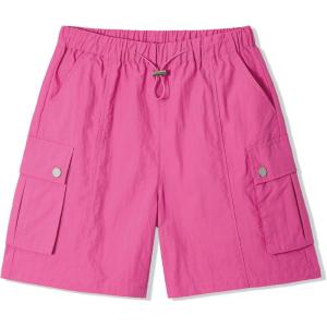 imageRolanko Girls Cargo Shorts Lightweight Parachute Short Pants with Pockets Summer Cargo Shorts for Kids Casual Hiking SportsRose