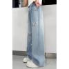 imageRolanko Girls Baggy Jeans Distressed Denim Pants Elastic Waist Wide Leg Jeans for Girls Kids Loose Fit 414 YearsPinkbutterfly