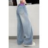 imageRolanko Girls Baggy Jeans Distressed Denim Pants Elastic Waist Wide Leg Jeans for Girls Kids Loose Fit 414 YearsPinkbutterfly