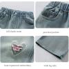 imageRolanko Girls Baggy Jeans Distressed Denim Pants Elastic Waist Wide Leg Jeans for Girls Kids Loose Fit 414 YearsPinkheart
