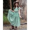 imageRolanko Girls Boho Lace Dresses Ruffle Sleeve Tiered Flower Girl Maxi Dress with Lining for Wedding PartySagegreen