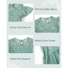 imageRolanko Girls Boho Lace Dresses Ruffle Sleeve Tiered Flower Girl Maxi Dress with Lining for Wedding PartySagegreen