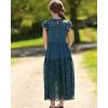 imageRolanko Girls Boho Lace Dresses Ruffle Sleeve Tiered Flower Girl Maxi Dress with Lining for Wedding PartyTeal