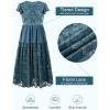 imageRolanko Girls Boho Lace Dresses Ruffle Sleeve Tiered Flower Girl Maxi Dress with Lining for Wedding PartyTeal