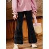 imageRolanko Girls Flare Pants with Ribbed Metallic Thread Kids Pants Chenille Sparkly Bell Bottoms Corduroy Flare Trousers 512YBlack