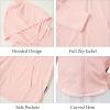 imageRolanko Girls Lightweight Sun Protection Jacket UPF50 Zip Up Athletic Hoodie Tops for Kids Fishing Hiking OutdoorPink