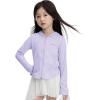 imageRolanko Girls Lightweight Sun Protection Jacket UPF50 Zip Up Athletic Hoodie Tops for Kids Fishing Hiking OutdoorPurple