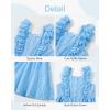 imageRolanko Girls Ruffle Sleeve Dress Square Neck Hollow Out Eyelet A Line Beach Vacation Summer SundressBlue