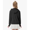 imageRolanko Kids Zip Up Sun Hoodie UPF50 with Thumbholes Lightweight UV Protection Jacket for Girls Athletic Tops 512 YearsBlack