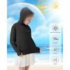 imageRolanko Kids Zip Up Sun Hoodie UPF50 with Thumbholes Lightweight UV Protection Jacket for Girls Athletic Tops 512 YearsBlack