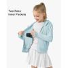 imageRolanko Kids Zip Up Sun Hoodie UPF50 with Thumbholes Lightweight UV Protection Jacket for Girls Athletic Tops 512 YearsBlue